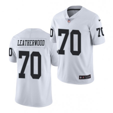 Men's Las Vegas Raiders #70 Alex Leatherwood 2021 NFL Draft White Vapor Untouchable Limited Stitched Jersey