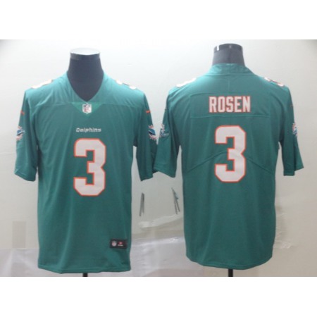 Men's Miami Dolphins #3 Josh Rosen Aqua Green Vapor Untouchable NFL Limited Stitched Jersey