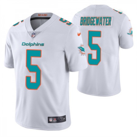 Men's Miami Dolphins #5 Teddy Bridgewater White Vapor Untouchable Limited Stitched Football Jersey