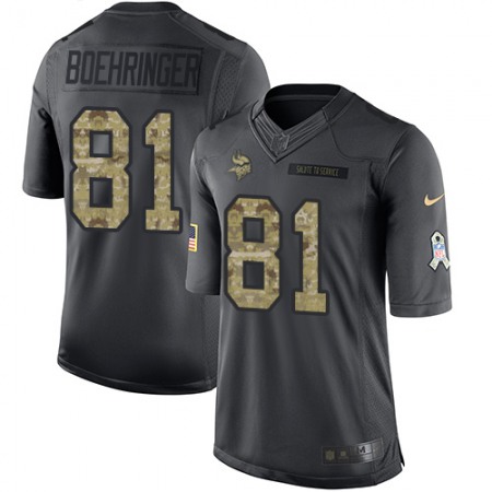 Nike Vikings #81 Moritz Boehringer Black Men's Stitched NFL Limited 2016 Salute To Service Jersey