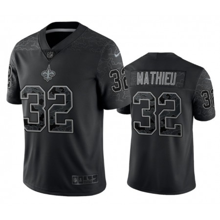 Men's New Orleans Saints #32 Tyrann Mathieu Black Reflective Limited Stitched Football Jersey