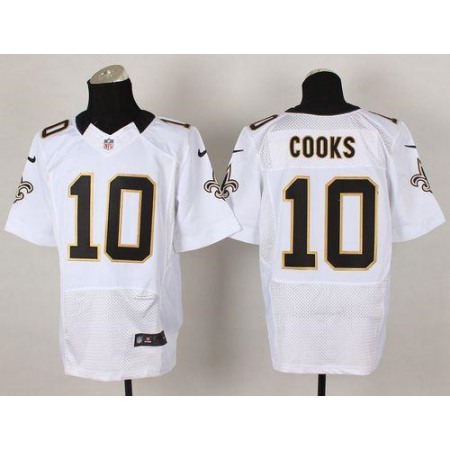 Nike Saints #10 Brandin Cooks White Men's Stitched NFL Elite Jersey