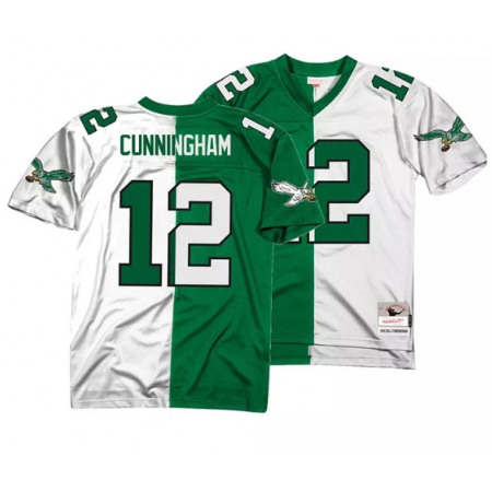 Men's Philadelphia Eagles #12 Randall Cunningham Home & Away Split Legacy Stitched Jersey