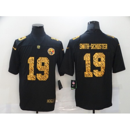 Men's Pittsburgh Steelers #19 JuJu Smith-Schuster 2020 Black Leopard Print Fashion Limited Stitched Jersey