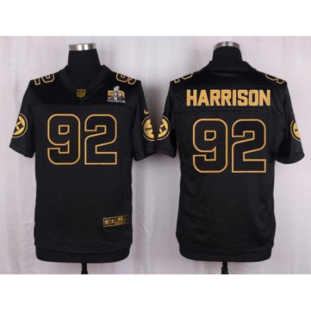 Nike Steelers #92 James Harrison Black Men's Stitched NFL Elite Pro Line Gold Collection Jersey