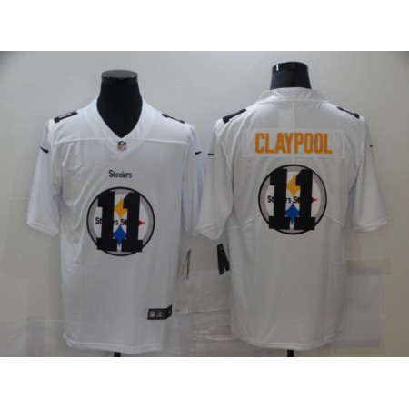 Men's Pittsburgh Steelers #11 Chase Claypool White Shadow Logo Limited Stitched Jersey