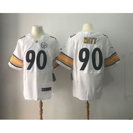 Men's Pittsburgh Steelers #90 T.J. Watt Nike White 2017 Elite Stitched NFL Jersey