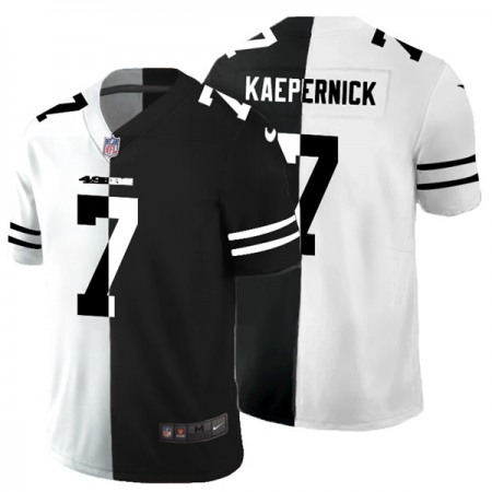 Men's San Francisco 49ers #7 Colin Kaepernick Black & White Split Limited Stitched Jersey