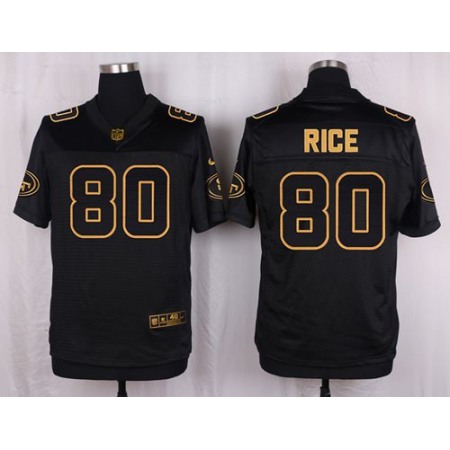 Nike 49ers #80 Jerry Rice Black Men's Stitched NFL Elite Pro Line Gold Collection Jersey