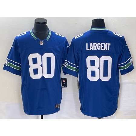 Men's Seattle Seahawks #80 Steve Largent Royal Throwback Vapor F.U.S.E. Limited Stitched Football Jersey