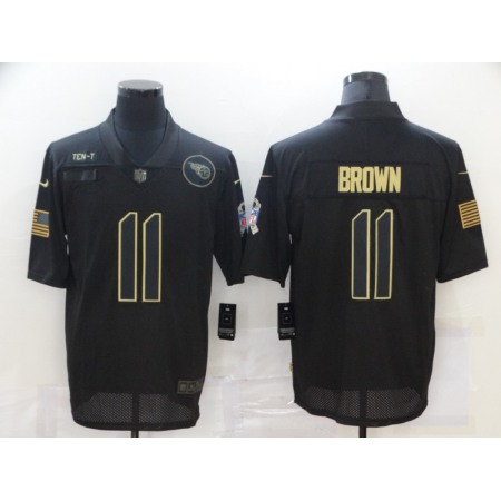 Men's Tennessee Titans #11 A.J. Brown 2020 Black Salute To Service Limited Stitched Jersey