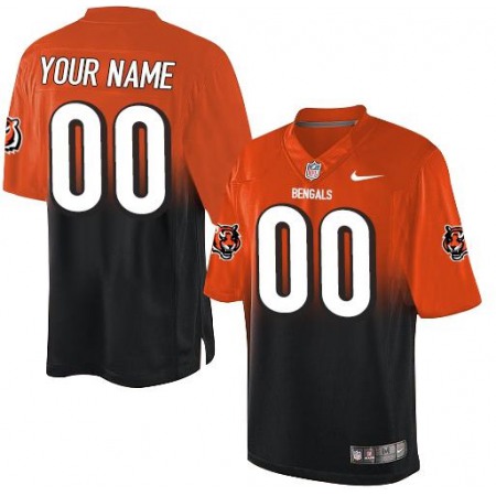 Nike Cincinnati Bengals Customized Orange/Black Men's Stitched Elite Fadeaway Fashion NFL Jersey