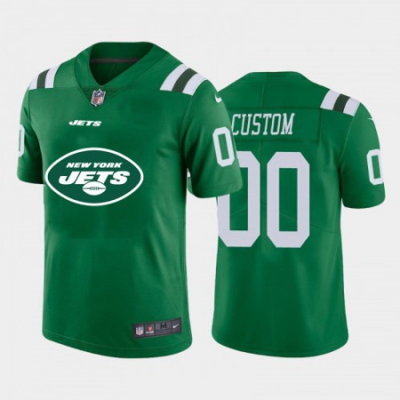 Men's New York Jets Customized Black 2020 Team Big Logo Stitched Limited Jersey