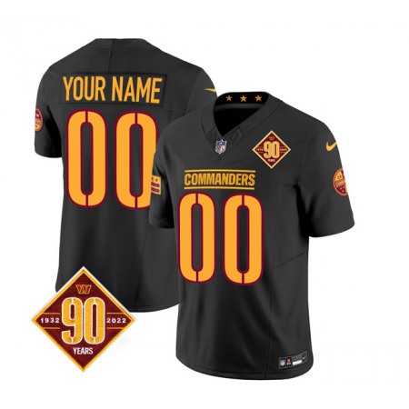 Men's Washington Commanders Active Player Custom Black 2023 F.U.S.E. 90th Anniversary Vapor Limited Stitched Football Jersey