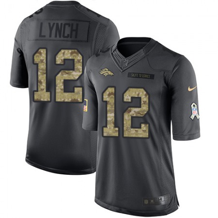 Nike Broncos #12 Paxton Lynch Black Youth Stitched NFL Limited 2016 Salute to Service Jersey