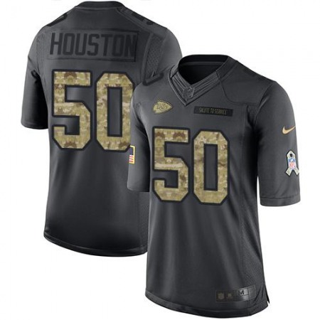 Nike Chiefs #50 Justin Houston Black Youth Stitched NFL Limited 2016 Salute to Service Jersey