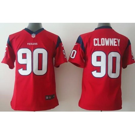 Nike Texans #90 Jadeveon Clowney Red Alternate Youth Stitched NFL Elite Jersey