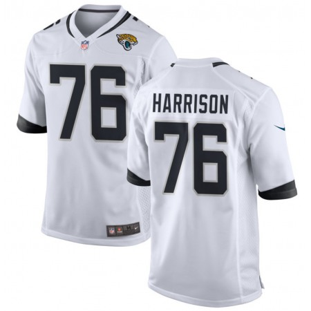 Youth Jacksonville Jaguars #76 Anton Harrison White 2023 Draft Stitched Jersey