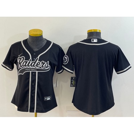 Youth Las Vegas Raiders Blank Black With Patch Cool Base Stitched Baseball Jersey