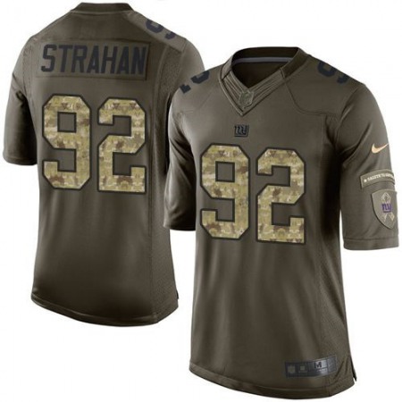 Nike Giants #92 Michael Strahan Green Youth Stitched NFL Limited Salute to Service Jersey