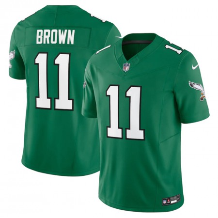 Youth Philadelphia Eagles #11 A. J. Brown Green 2023 F.U.S.E. Stitched Football Jersey