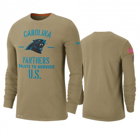 Men's Carolina Panthers Tan 2019 Salute to Service Sideline Performance Long Sleeve Shirt