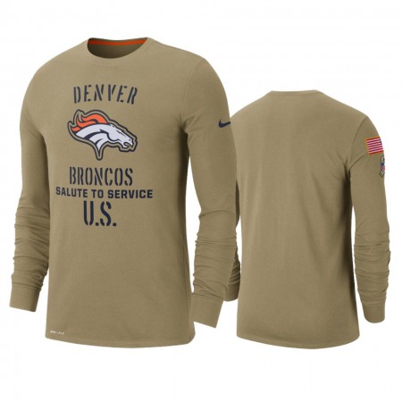 Men's Denver Broncos Tan 2019 Salute to Service Sideline Performance Long Sleeve Shirt