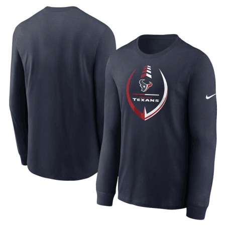 Men's Houston Texans Navy Icon Legend Performance Long Sleeve T-Shirt