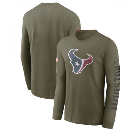 Men's Houston Texans Olive 2022 Salute to Service Long Sleeve T-Shirt