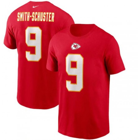 Men's Kansas City Chiefs #9 JuJu Smith-Schuster 2022 Red Name & Number T-Shirt