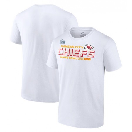 Men's Kansas City Chiefs White Super Bowl LVII Vivid Striations T-Shirt