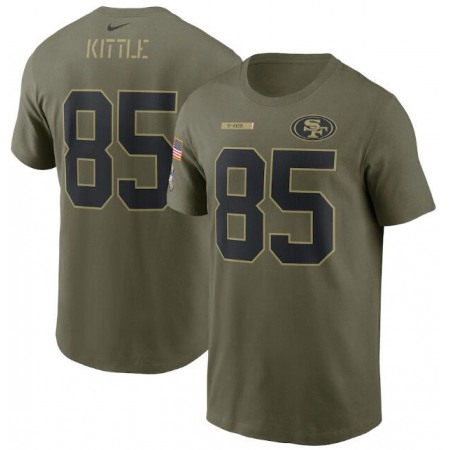 Men's San Francisco 49ers #85 George Kittle 2021 Olive Salute To Service Legend Performance T-Shirt