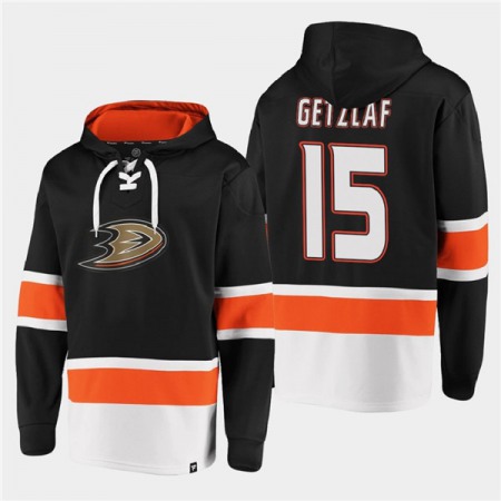 Men's Anaheim Ducks #15 Ryan Getzlaf Black Ageless Must-Have Lace-Up Pullover Hoodie