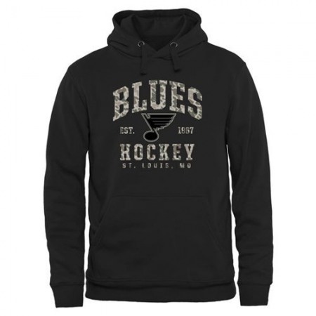 Men's St. Louis Blues Black Camo Stack Pullover Hoodie