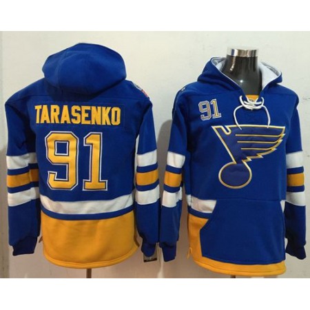 Blues #91 Vladimir Tarasenko Light Blue Name & Number Pullover NHL Hoodie