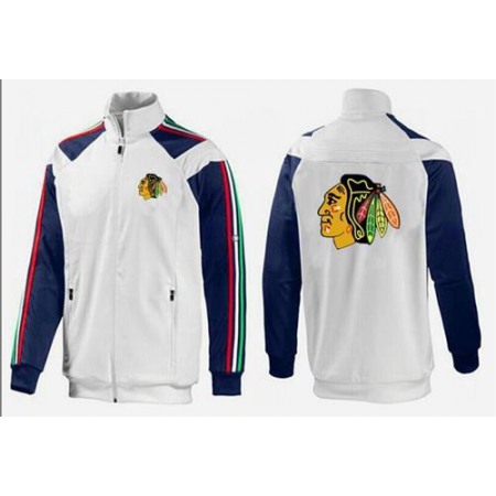 NHL Chicago Blackhawks Zip Jackets White-2