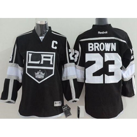 Kings #23 Dustin Brown Black Home Stitched Youth NHL Jersey