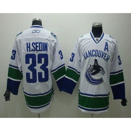 Canucks #33 Henrik Sedin Stitched White Stitched Youth NHL Jersey