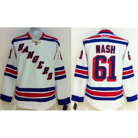 Rangers #61 Rick Nash White Stitched Youth NHL Jersey