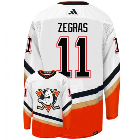 Men's Anaheim Ducks #11 Trevor Zegras White 2022-23 Reverse Retro Stitched Jersey