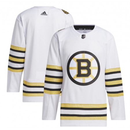 Men's Boston Bruins Blank White 100th Anniversary Primegreen Stitched Jersey