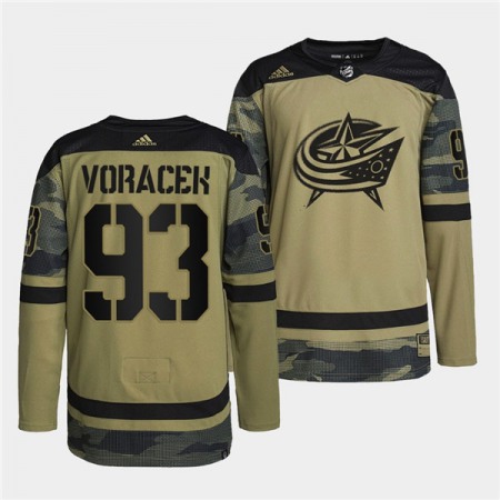 Men's Columbus Blue Jackets #93 Jakub Voracek 2022 Camo Military Appreciation Night Stitched Jersey