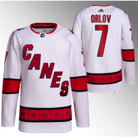 Men's Carolina Hurricanes #7 Dmitry Orlov White Stitched Jersey