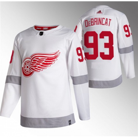 Men's Detroit Red Wings #93 Alex DeBrincat White 2020-21 Reverse Retro Stitched Jersey