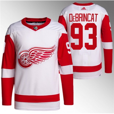 Men's Detroit Red Wings #93 Alex DeBrincat White Stitched Jersey