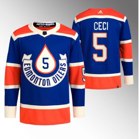 Men's Edmonton Oilers #5 Cody Ceci 2023 Royal Heritage Classic Primegreen Stitched Jersey