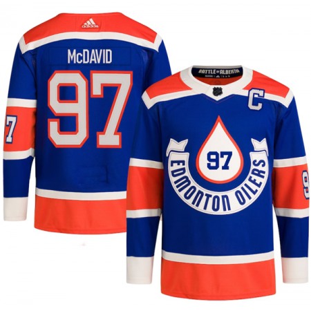 Men's Edmonton Oilers #97 Connor McDavid 2023 Royal Heritage Classic Primegreen Stitched Jersey