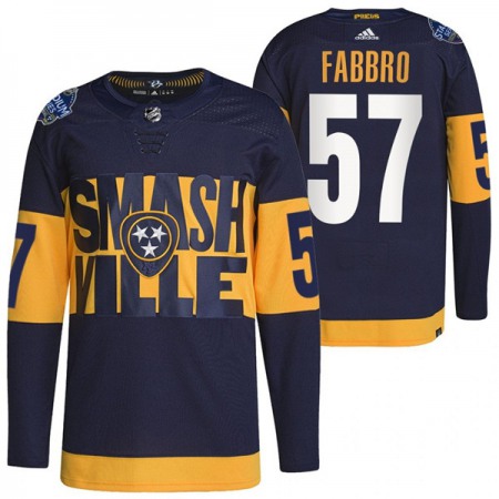 Men's Nashville Predators #57 Dante Fabbro 2022 Navy Stadium Series Breakaway Player Stitched Jersey