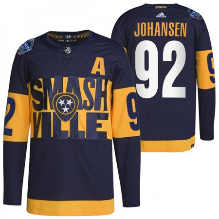 Men's Nashville Predators #92 Ryan Johansen 2022 Navy Stadium Series Breakaway Player Stitched Jersey