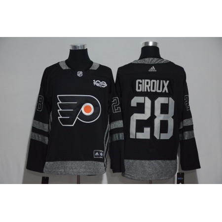 Philadelphia Flyers #28 Claude Giroux Black Men's 1917-2017 100th Anniversary Stitched NHL Jersey